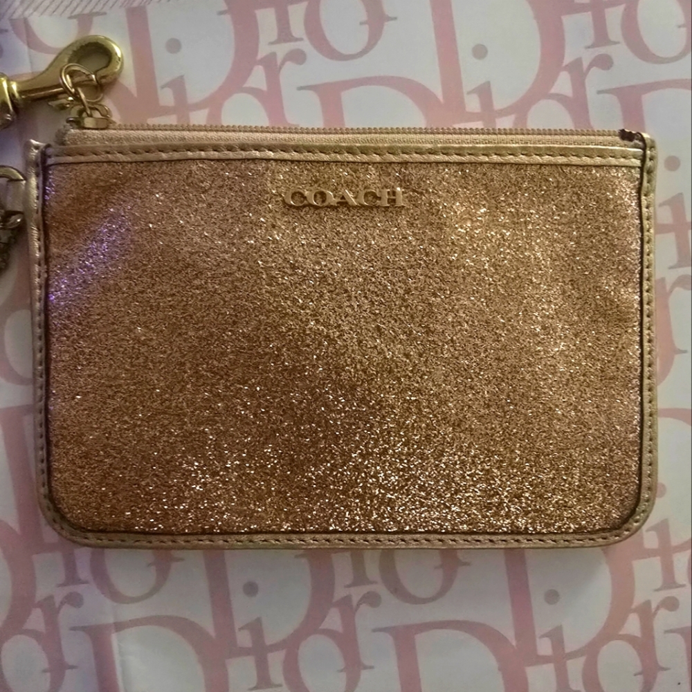 Coach Glittery Gold Wristlet
